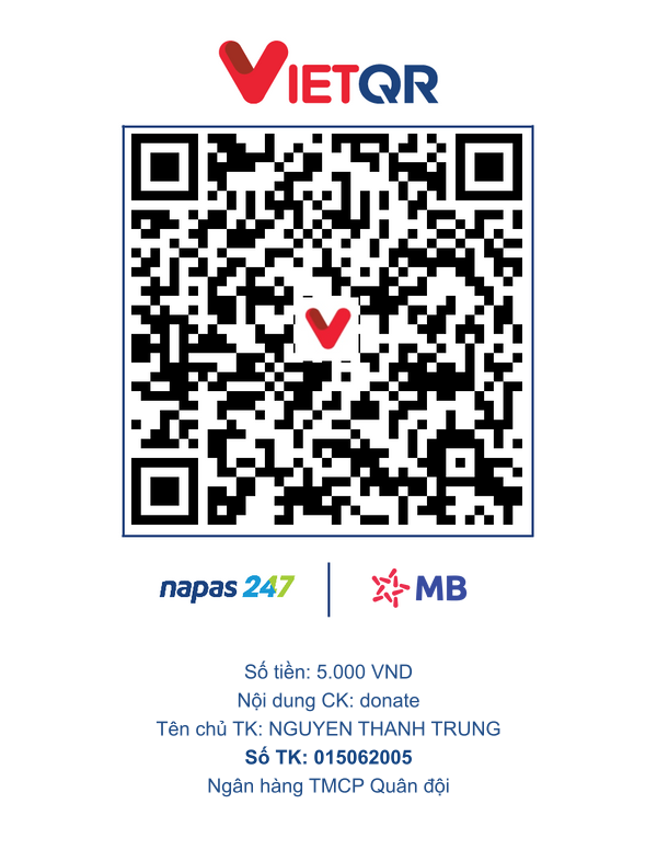Mã QR chuyển khoản ủng hộ Nguyễn Thành Trung